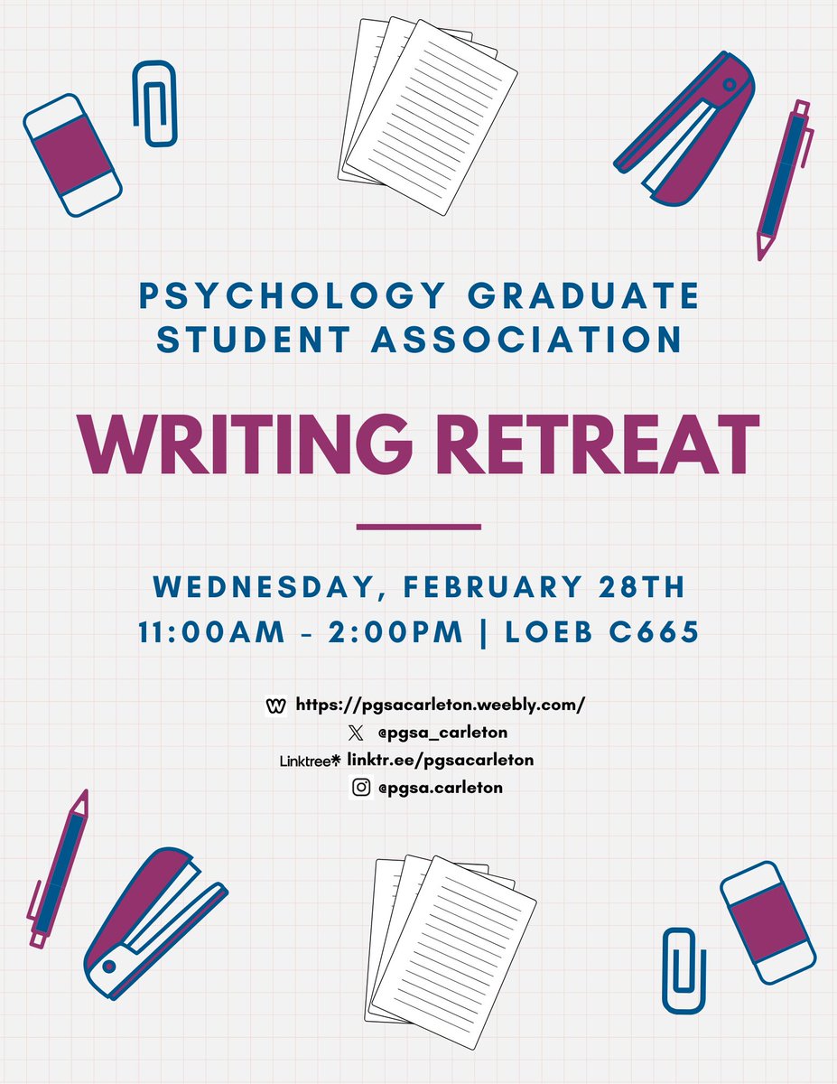 pgsa_carleton's tweet photo. Another productive writing with the PGSA!?🤯 Join us to write, write &amp; write your ideas and perhaps even submit your papers!? 🤔🤓

‼️THIS WEDNESDAY! - 11am to 2pm ‼️ https://t.co/5UquEpuefp