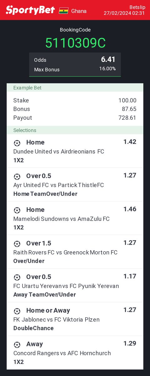 Exhibitjnr18's tweet photo. 6+ Odds we go again ✅✅✅✅ #viralvideo #SportyBet #melbet #adultingshowmax #1XBET #predictions #XRP #ShubmanGill #kwadwosheldon #zionfelix https://t.co/m3JFTY2aXI