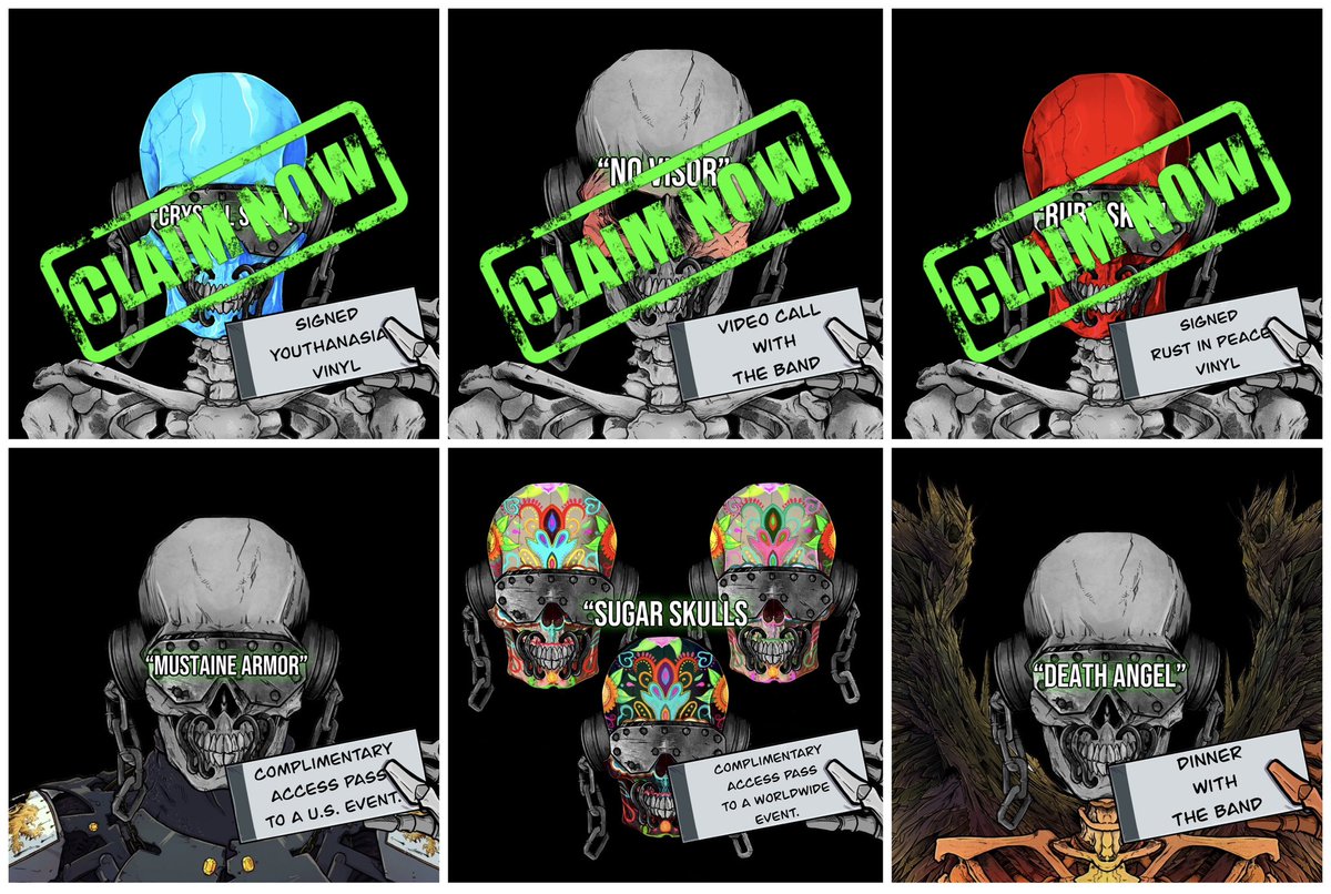 💀RARITIES: VINYL BENEFITS💀

For those that haven’t been thrashing in our discord, you might have missed something pretty metal. If you're a holder of a rare Ruby or Crystal Rattlehead your time is now🤘

RUBY RATTLEHEAD HOLDERS:
Claim your very own vinyl copy of "Rust in