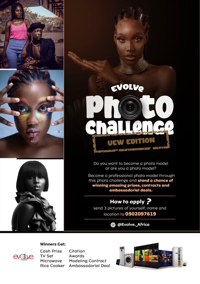 evolve_africa's tweet photo. Good Day Family Our First Project for the year is finally here 🎉
Participate by sending three(3) of your pictures, your name and your location to (0502097619)
#evolveafrica2024
#evolvephotochallege
#TheEvolutionIsNow https://t.co/FU9hUKFwcU