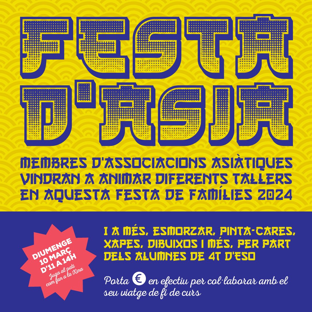 afaimontserrat's tweet photo. Arriba la Festa de Famílies de l'AFA de la IM!!!
Prepareu-vos per passar un matí espectacular al pati de l'@escola_im
La Comissió de Festes ha organitzat enguany una nova edició de la Festa de Famílies perquè els integrants de l’escola es trobin en una matinal de jocs, tallers... https://t.co/lwczctly8j