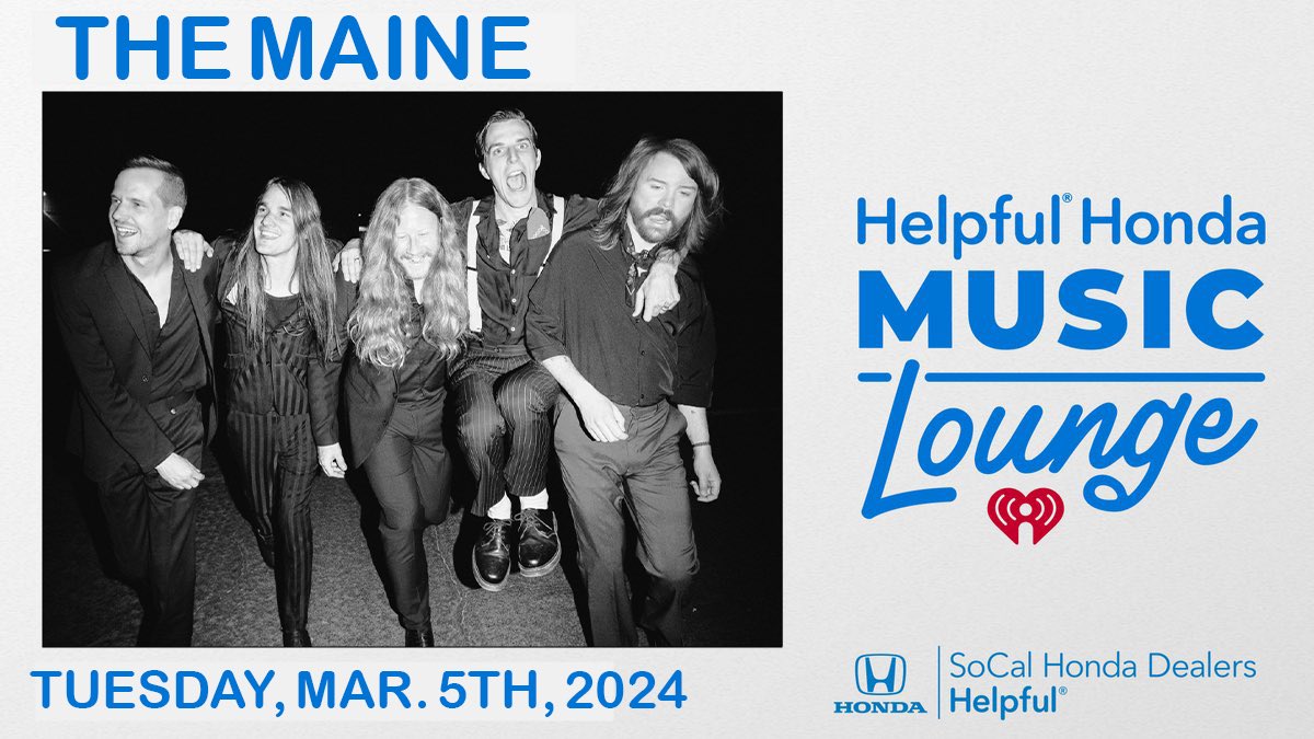 Want to be up close to @themaine 😱🙌 Listen Monday-Wednesday this week to Christen Limon for ur chance to win into this event at the Helpful Honda Music Lounge in Burbank! Listen 6pm, 7pm & 8pm pst for a chance to win ➕ enter at alt987.com for another chance! 🎉