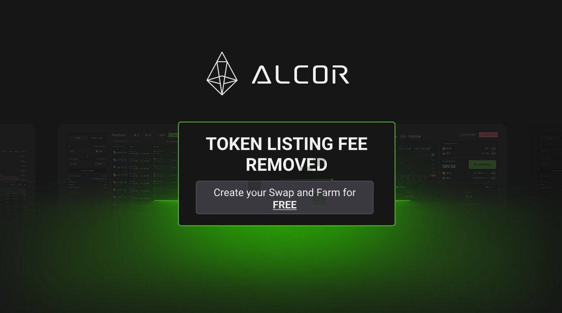 alcorexchange's tweet photo. Starting today, we've eliminated listing fees for pair creation and Alcor Farms! 🌾🔄 

Now, everyone has the opportunity to create farms and pairs without any charges. 🆓💼

Empowering the community to explore and innovate on Alcor – let the farming and trading begin! https://t.co/0fRtQUyGbq