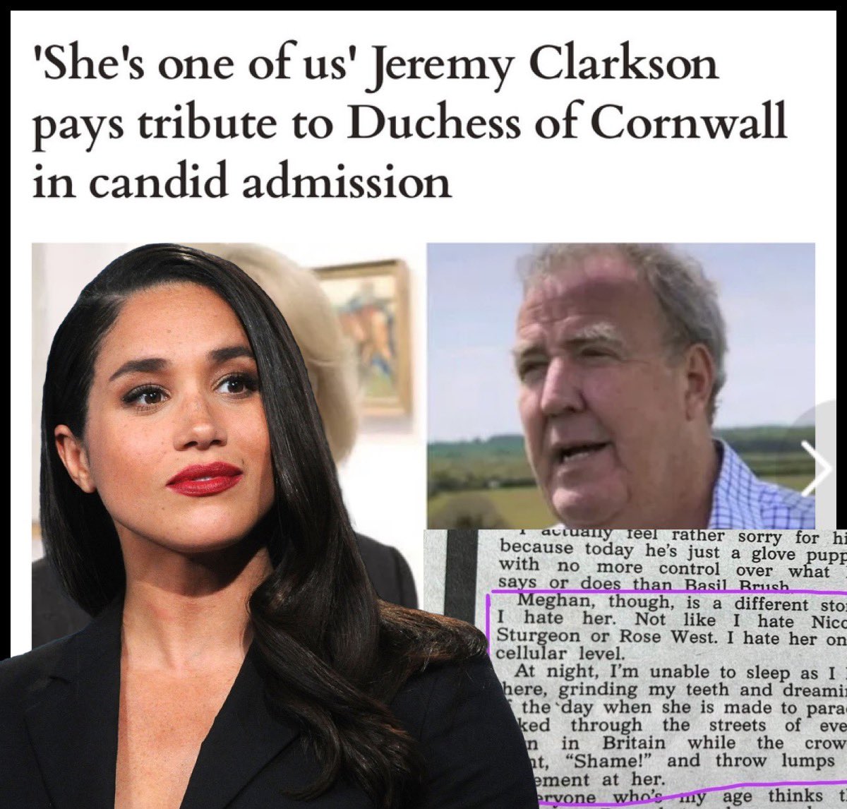letubana's tweet photo. #JeremyClarkson #DuchessofSusex
#QueenCamilla https://t.co/517H5QFVqz
