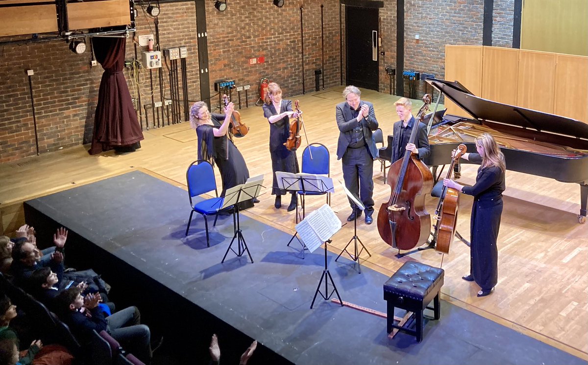 Superb concert by <a href="/AquinasPfTrio/">Aquinas Piano Trio</a> tonight @MCTAlleyns <a href="/AlleynsSchool/">Alleyn's School</a> joined by #RebeccaLow viola &amp; #LaurenceFlower #AlleynsYear13 double bass for #TheTrout 
#AlleynsMusic #AlleynsCoCurricular