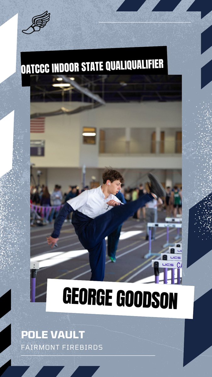 FirebirdsXCTF's tweet photo. Your Firebird official OATCCC indoor State Qualifiers!
Oatccc indoor D1 State Championships will be held in Geneva, Ohio at Spire Institute on 3/1/2024
#StateStateOfMind #GoBirds🐦🪽 https://t.co/glBKZgEu8j