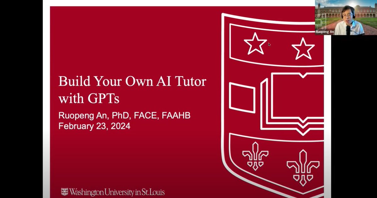 A big shout-out to our #AAHB members for the fantastic engagement at our 'Build Your Own AI Tutor with GPTs' webinar with Dr. Ruopeng An! @Prof_RuopengAn @WUSTL🚀 Stay tuned and follow us for more exclusive events that spark innovation. #Success #Community #AI #Education