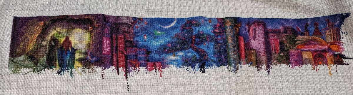 NoGenreLeftBhnd's tweet photo. Page 8 of #TheGrandLibrary is complete! And that means I'm halfway across the first row of pages - I might see part of the next genre soon.
#HAED #HeavenAndEarthDesigns #SSMCTheGrandLibrary #FullCoverageFebruary #CrossStitch #FandomStitchingCentral #TeamPluto https://t.co/hQdFpuyIQj