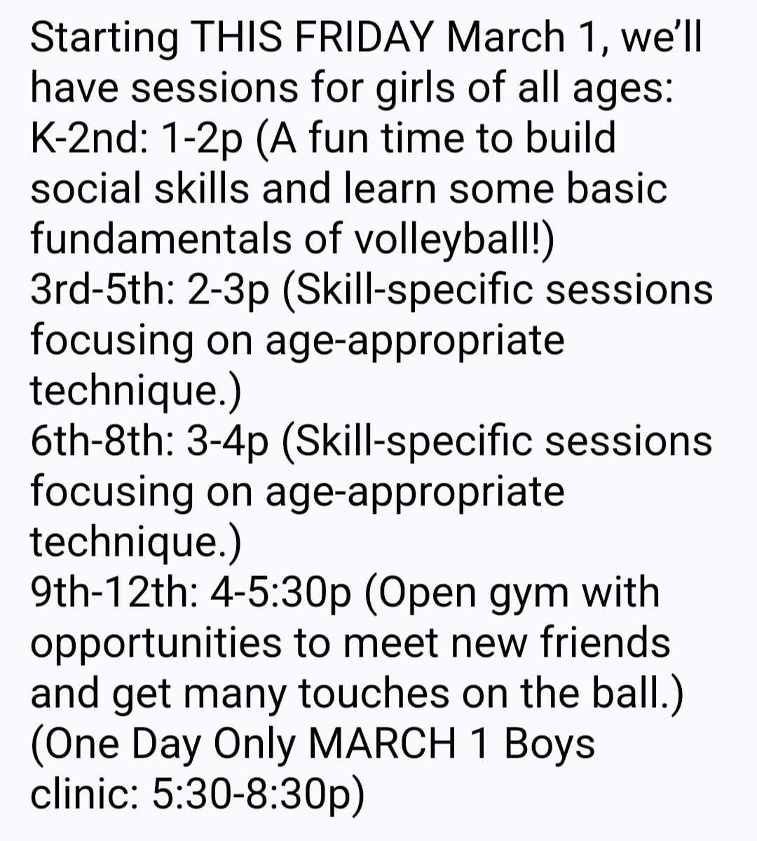 It’s not too late to sign up for Friday volleyball clinics in March &amp; April! LKY Volleyball is hosting Fun Fridays and Skills Academies for girls of all ages! At
Cedar Creek Baptist Church 
7709 Bardstown Rd
Register at: LKYSaints.com
Bring a friend a have a blast!