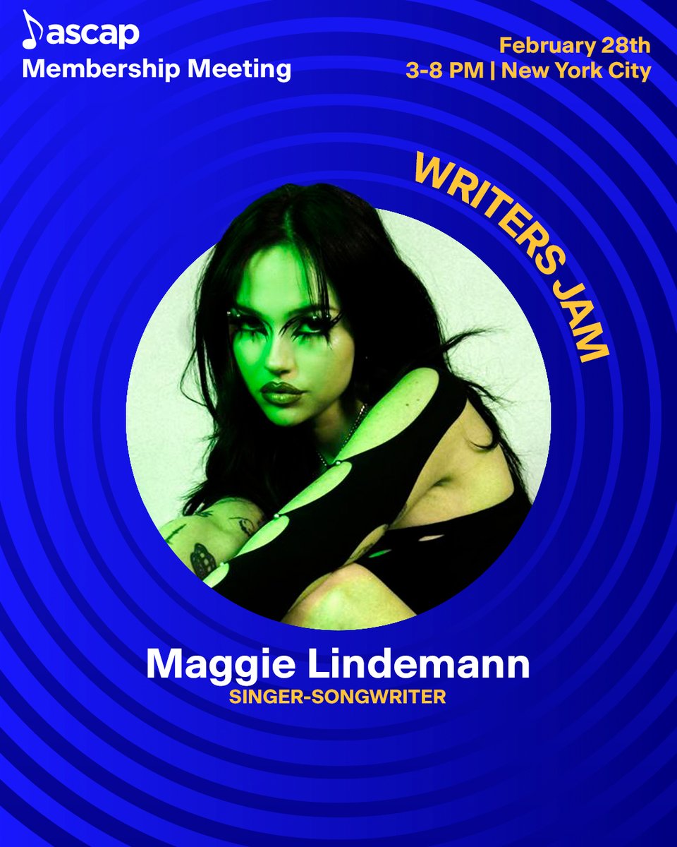 Behind every hit song is a hardworking songwriter. 💪 ASCAP songwriters @BlessingOffor, @claudiabrant, @LianaBanks and @MaggieLindemann will play their biggest hits and tell the stories behind them at the ASCAP Membership Meeting's Writers Jam in​​🗽 NYC: bit.ly/48kzZBK.