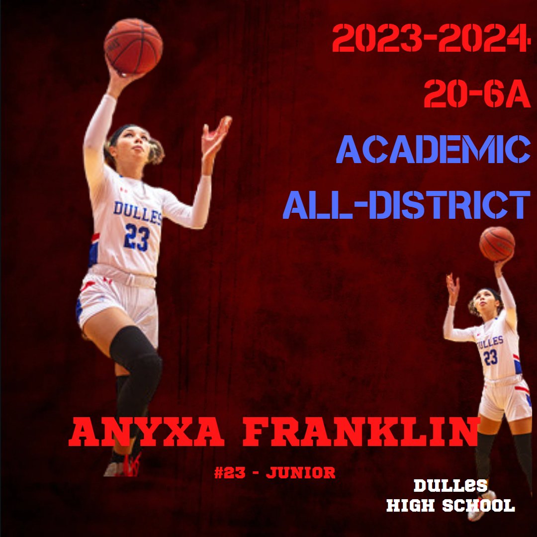 Congrats and a HUGE shoutout to junior Anyxa Franklin for making the District 20-6A All-Academic Team! We are so proud of you!