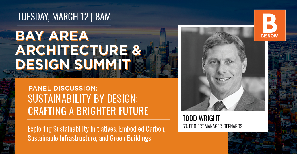 We are excited to announce Bernards Sr. Project Manager Todd Wright will be in the Bay Area for an insightful panel discussion with industry leaders on “Sustainability by Design: Crafting a Brighter Future” at the <a href="/Bisnow/">Bisnow</a> Architecture &amp; Design Summit!

#Bernards #MultiFamily