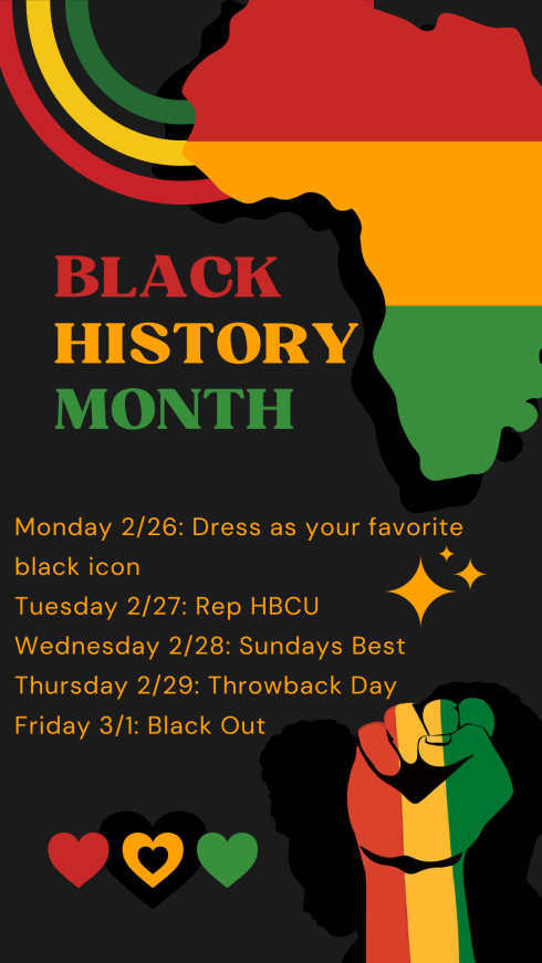 Join us for the remainder of the week for our Black History Month Spirit Week!