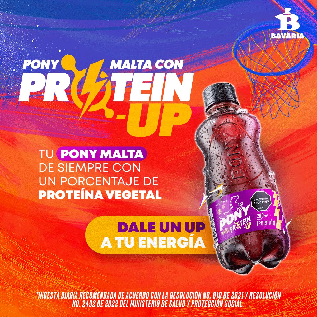 BAVARIA_OFICIAL's tweet image. 🌟 ¡Pony Malta Protein-Up ha llegado para darle un UP a tu energía!🚀Descubre la nueva bebida que te brinda el 10% de la ingesta recomendada de proteína. ¡Disponible ahora en Medellín, Cúcuta y Villavicencio! #PonyMalta #ProteinUp #InnovaciónBavaria