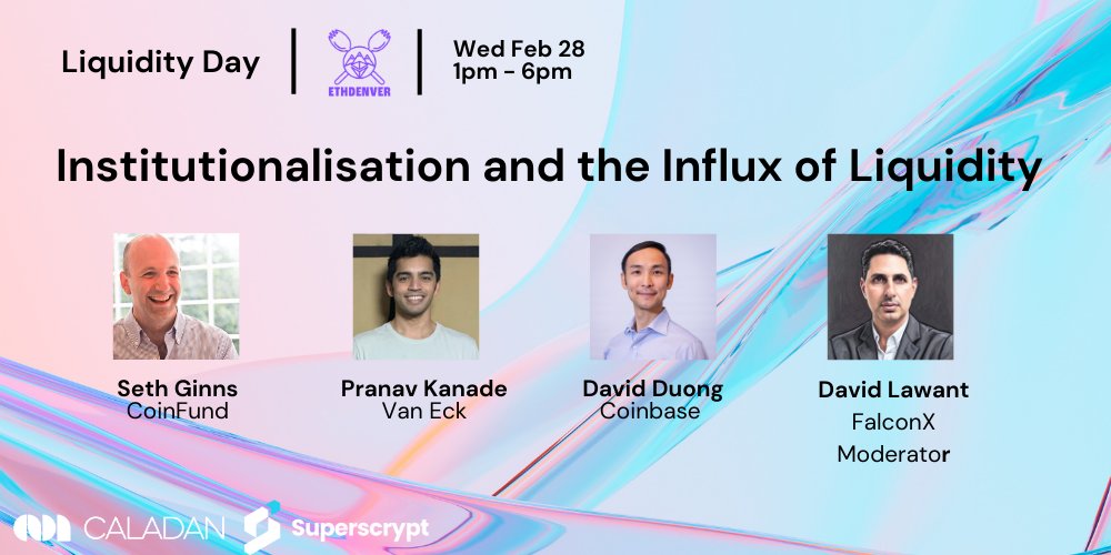 caladanxyz's tweet photo. What happens with the institutions start to get involved in crypto and there's an influx of liquidity? 

Come hear from the experts:   
@sethginns from @coinfund  
@vaneckpk from @vaneck_us  
@davidduong from @CoinbaseInsto   

@dlawant from @falconxnetwork moderating!
https://t.co/kaW9KX5Lhs