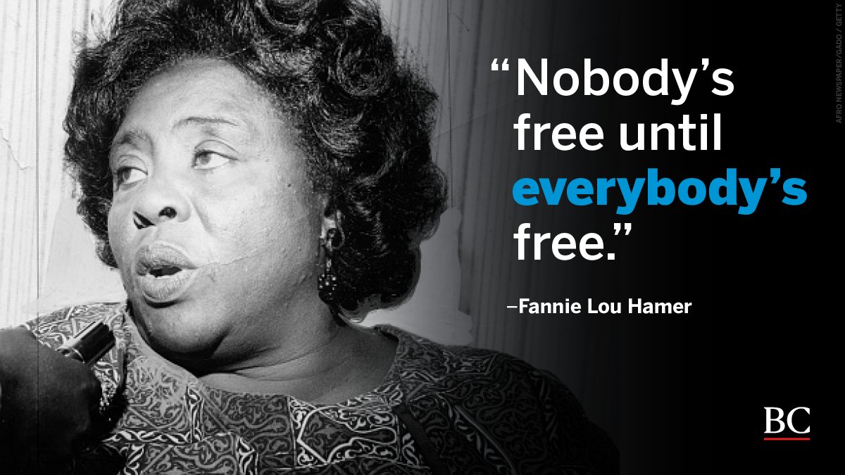 Fannie Lou Hamer fearlessly fought for voting rights for all Americans. We are proud to continue her fight. #BHM