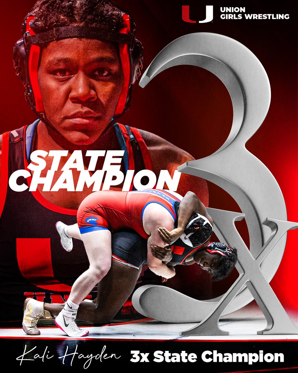 Union_Athletics's tweet photo. Union Senior Kali Hayden finishes her high school career as a 3x State Champ!  Congrats to Kali on this outstanding accomplishment! https://t.co/zkaJd5itSB