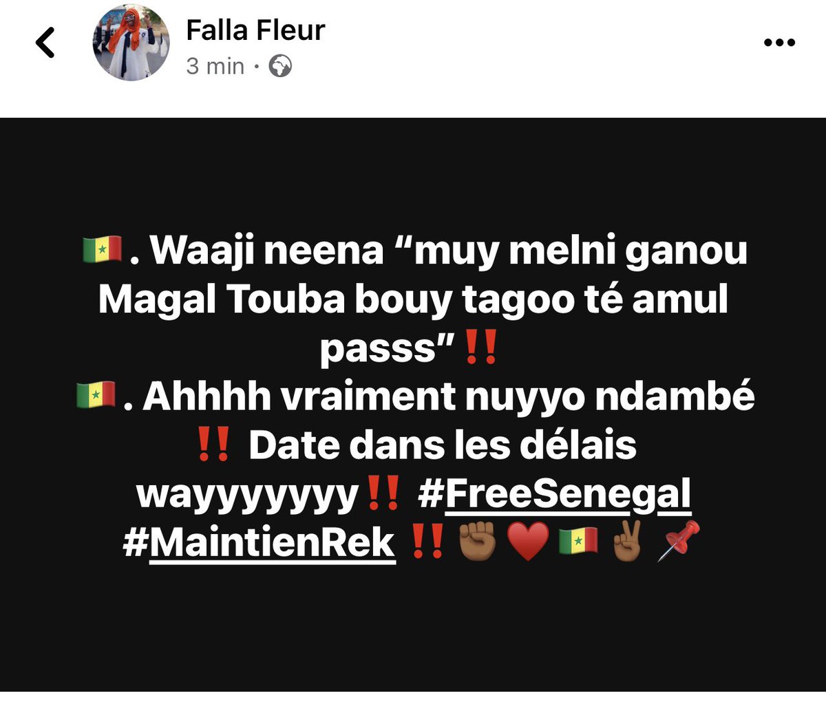 fallafleur's tweet photo. #FreeSenegal #MaintienRek
#DateForce #ElectionparForce https://t.co/tpyEYDQCV7