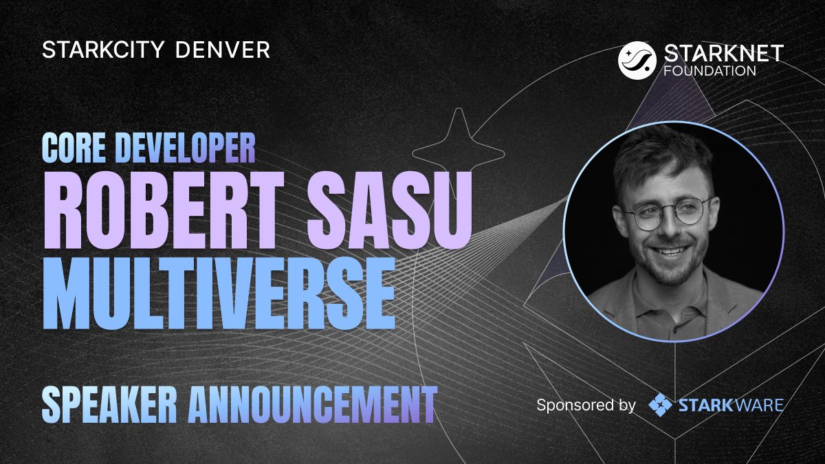 starknet_anon's tweet photo. We're thrilled to announce that @SasuRobert, Core Developer at @MultiversX, will be attending #StarkCityDenver. 🌃 https://t.co/4oDyXWBQPS