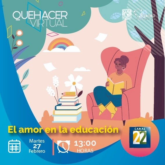 cuaedunam's tweet photo. Les presentamos nuestro programa "El amor en la educación" de la serie #QuehacerVirtual.

Promovemos a través de experiencias de docentes y estudiantes, el lado amable de la educación.

🗓️ 27 febrero
⏰ 12:30 hrs
📺 @canal22 | @ilceedu

Conduce: @HatsukoNakamura https://t.co/F9KkJHTZ5x