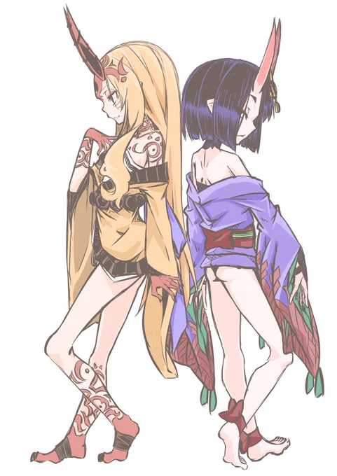 おはようございますー(OvO)かようびだーい今日も今日とて無理ない範囲で程よくがんばりませう٩( 'ω' )وふぁいおっ☆ミ本日の一枚は背中合わせの鬼っ娘2人なのです(='∀`)vよきかなよきかなー☆ミ 