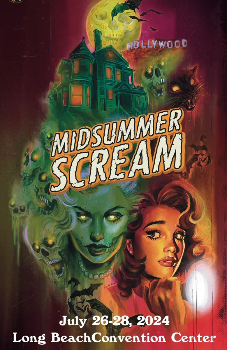 Couldn’t be more excited to show you my artwork for @MidsummerScream !!! WHOS GOING? 💚💛🎃 💚💛🎃 #midsummerscream