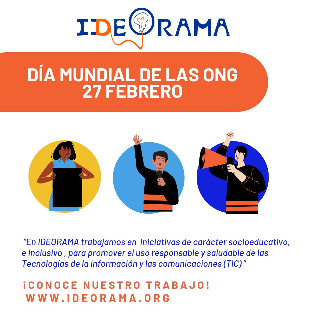 Desde Ideorama celebramos el día mundial de las ONG. Sigamos trabajando por un mundo más inclusivo y por iniciativas que promueven el uso responsable de las Tics
#ideorama #ong #educaciontic #madridONG