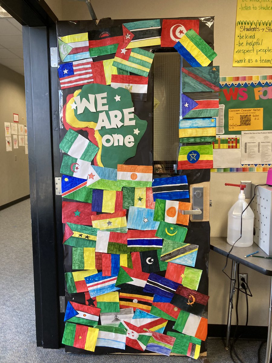 Student generated Black History door decoration.