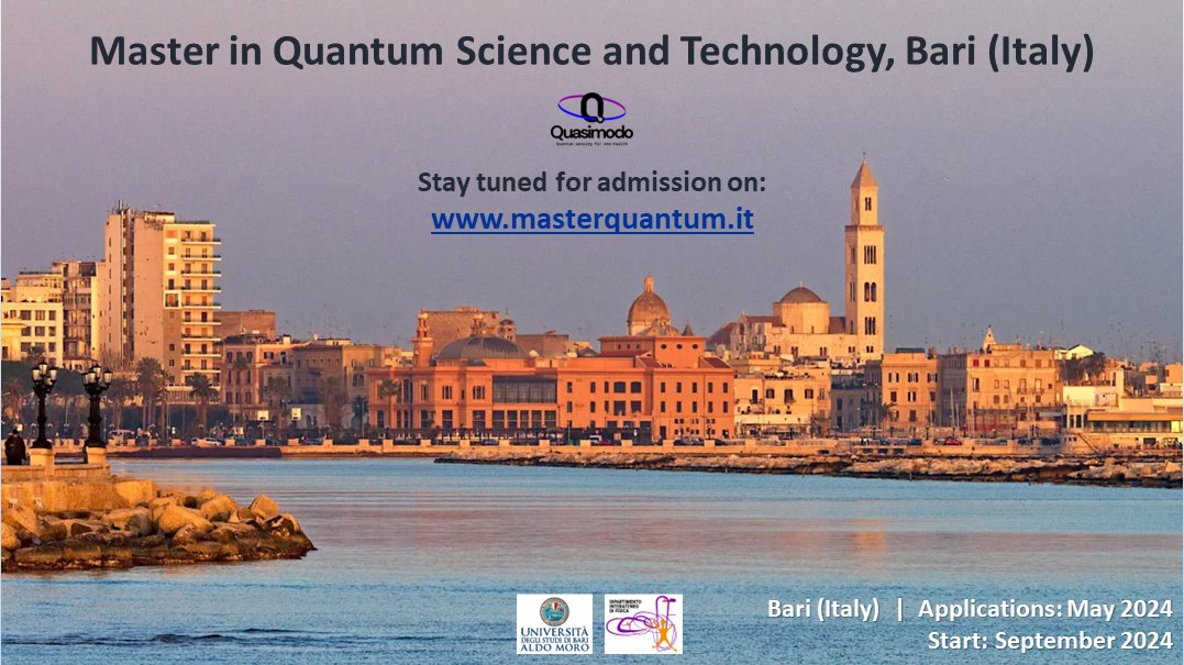 QuantumMasterIT's tweet photo. Our Quantum Master Webpage is now online!! To connect with our instructors and receive updates on both applications and available internships at our industrial partners, please register on our admission page: https://t.co/ec0iKRaCjs

#Quantum #Master #Italy https://t.co/2gg45MGQ6G