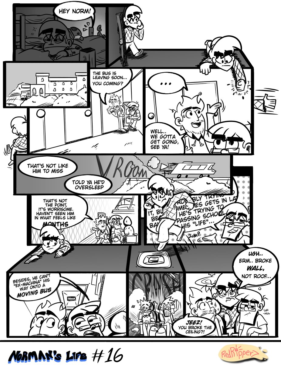 RedRipper7's tweet photo. Talk about your "out-of-world" experience!
[Norman's Life #16]
#comics #originalartwork https://t.co/eBEV7RH0pL