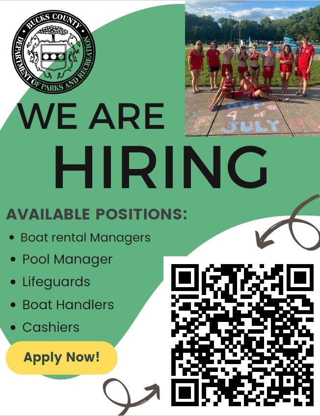 We are here to remind you that seasonal parks and recreation positions aren’t just for young adults… these roles are great for retirees, teachers, folks looking for a 2nd job and those in between full time roles. Check out our postings at buckscounty.gov/jobs