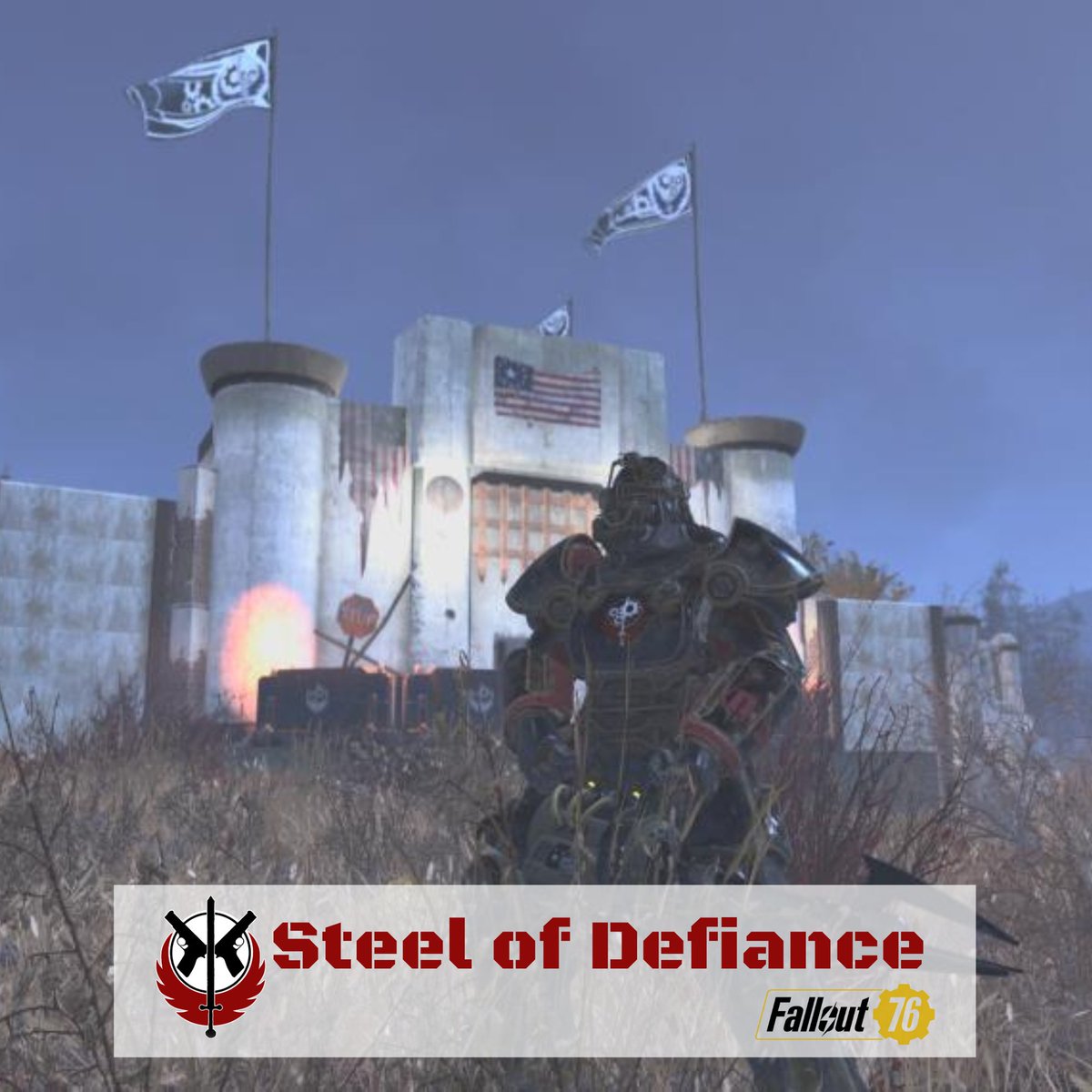 SDefiance75025's tweet photo. Join the ranks of the legendary Steel of Defiance - the oldest and most renowned Brotherhood of Steel RP group on Discord and #Fallout76! All platforms.  To join the Steel of Defiance on Discord: https://t.co/XkuSZNoEks #fallout #brotherhoodofsteel #falloutbos #milsim https://t.co/ccAyfkDQPK