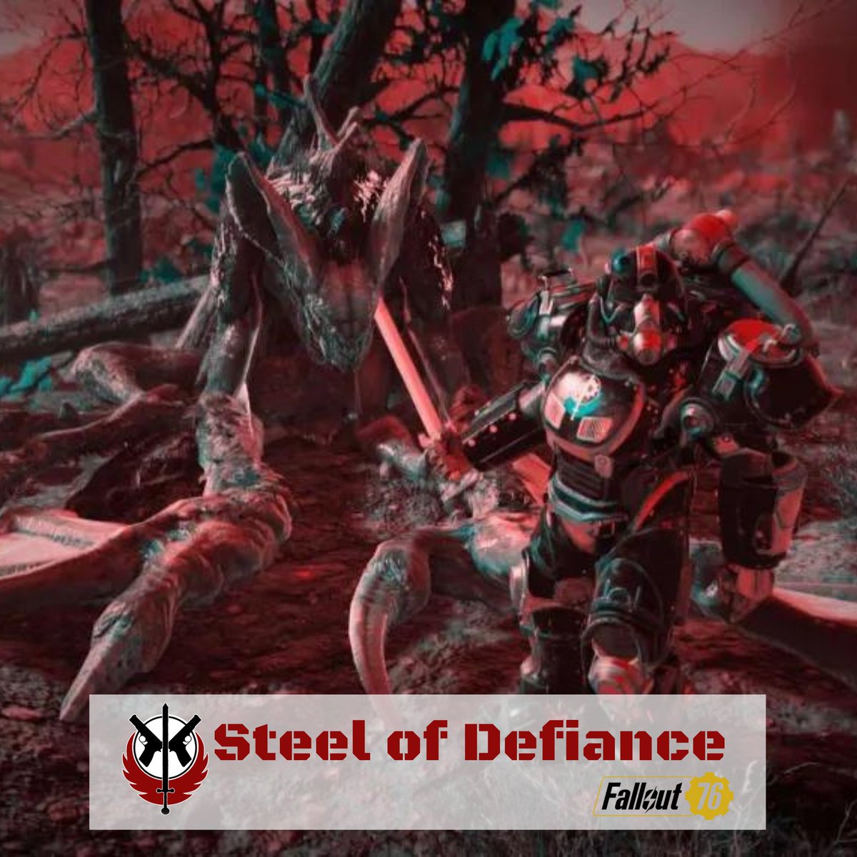 SDefiance75025's tweet photo. Join the ranks of the legendary Steel of Defiance - the oldest and most renowned Brotherhood of Steel RP group on Discord and #Fallout76! All platforms.  To join the Steel of Defiance on Discord: https://t.co/XkuSZNoEks #fallout #brotherhoodofsteel #falloutbos #milsim https://t.co/JmJ2vEB09B