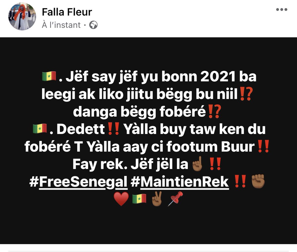 fallafleur's tweet photo. #DateForce #ElectionparForce #FeeSenegal #MaintienRek https://t.co/mRNSpIaDLe
