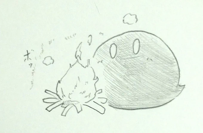おはポチ('ω`)
雪降っとる…☃️
※焚き火とポチ 