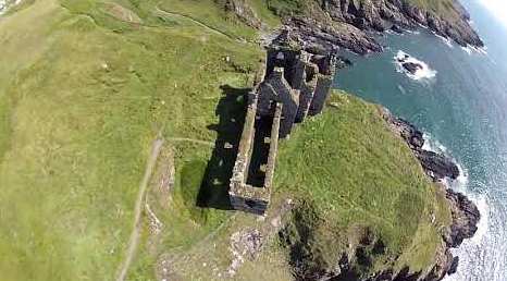 tourscotland's tweet photo. Tour #Scotland aerial travel video Blog of #Dunskey #Castle a ruin of early 16th century tower house, located south of village on ancestry, family, history visit and trip to #Portpatrick, #Dumfries and #Galloway, on south west coast. #Clan #Adair interest https://t.co/DiUfeTKlls https://t.co/oPNbyrMaWm