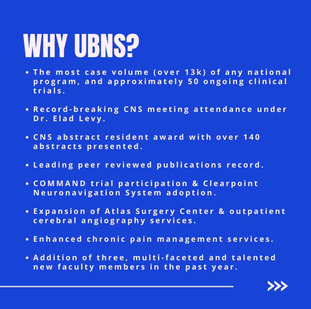 EladLevyMD's tweet photo. Here is some information that you may not know about @UB_Neurosurgery.  Help us shine in the @usnews and @doximity Residency Navigator by #Voting Today!  

Board certified #neurosurgeons and #neurologists: Please vote for us in the Doximity surveys to champion excellence in care & innovation.   See details on last slide.