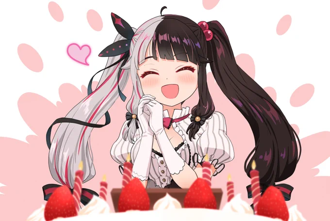 夜見んお誕生日おめでとうございますモンハン見ながら描いてましたが、準備してるのはケーキじゃなくてシュークリーム??流石です、我、固定観念に囚われてましたw#れなの鳥っくあーと#夜見れな生誕祭2024 