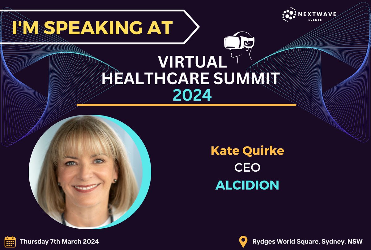 Are you curious how your organisation can enhance digital care pathways while preserving the human touch? Hear Alcidion CEO, @KateQuirke4, and fellow panelists discuss the future of #virtualcare at NSW Virtual Healthcare Summit 9:40am on 7th March.