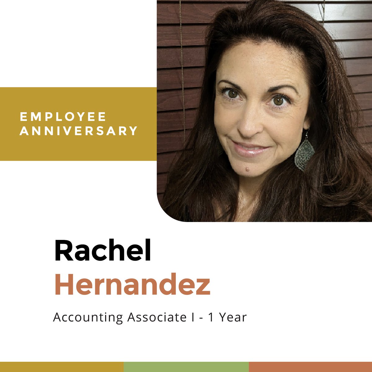 🎉Join us in celebrating Rachel Hernandez’s 1st year with the FLORES family! We’re thankful for your talent and dedication. Happy Workiversary!

#WorkAnniversary #TeamUpdates #FLORESFamily