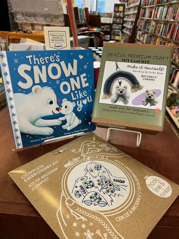 Tidewater_Books's tweet photo. Today is #PolarBearDay and we have books & locally-made craft kits in-store for all your snow-loving beary friends! 💕🇨🇦📚🐻❄️
#NSmade DIY Polar Bear and Rainbow Backpack by Genius Premium Craft Boxes & Embroidery Kit- Folk Polar Bears by Hook Line & Tinker https://t.co/tBSpNEdVUb