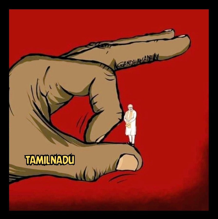 ModifailsI's tweet image. #GoBackModi 
#ModiGoBack 

This is Tamil Nadu! 
We don&apos;t like you, or your party the BJ party and its fascist mother organization the RSS!