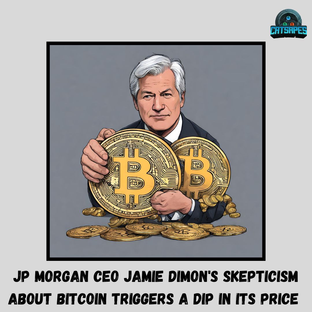catsapes1's tweet photo. 📉 JP Morgan CEO Jamie Dimon's skepticism about Bitcoin triggers a dip in its price. Despite critical remarks, Bitcoin ETFs continue to attract significant investment, highlighting ongoing investor interest in the digital currency. 🤔💰 #Bitcoin #CryptoNews https://t.co/44k2nLBOji
