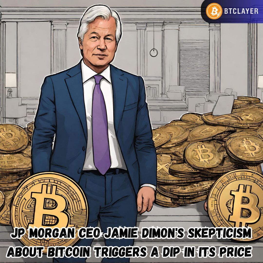 Anythingai_'s tweet photo. 📉 JP Morgan CEO Jamie Dimon's skepticism about Bitcoin triggers a dip in its price. Despite critical remarks, Bitcoin ETFs continue to attract significant investment, highlighting ongoing investor interest in the digital currency. 🤔💰 #Bitcoin #CryptoNews https://t.co/VhbDV7p8iH