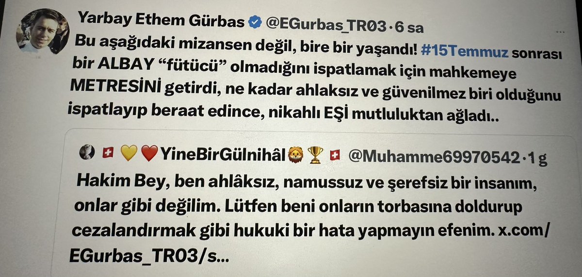 Profiozturk's tweet photo. “Sayın yargıç ben şerefsizin önde gideniyim. 

Benden FETÖCÜ olmaz.”

👏🏻👏🏻👏🏻👏🏻 https://t.co/uZ7V7zhsTW