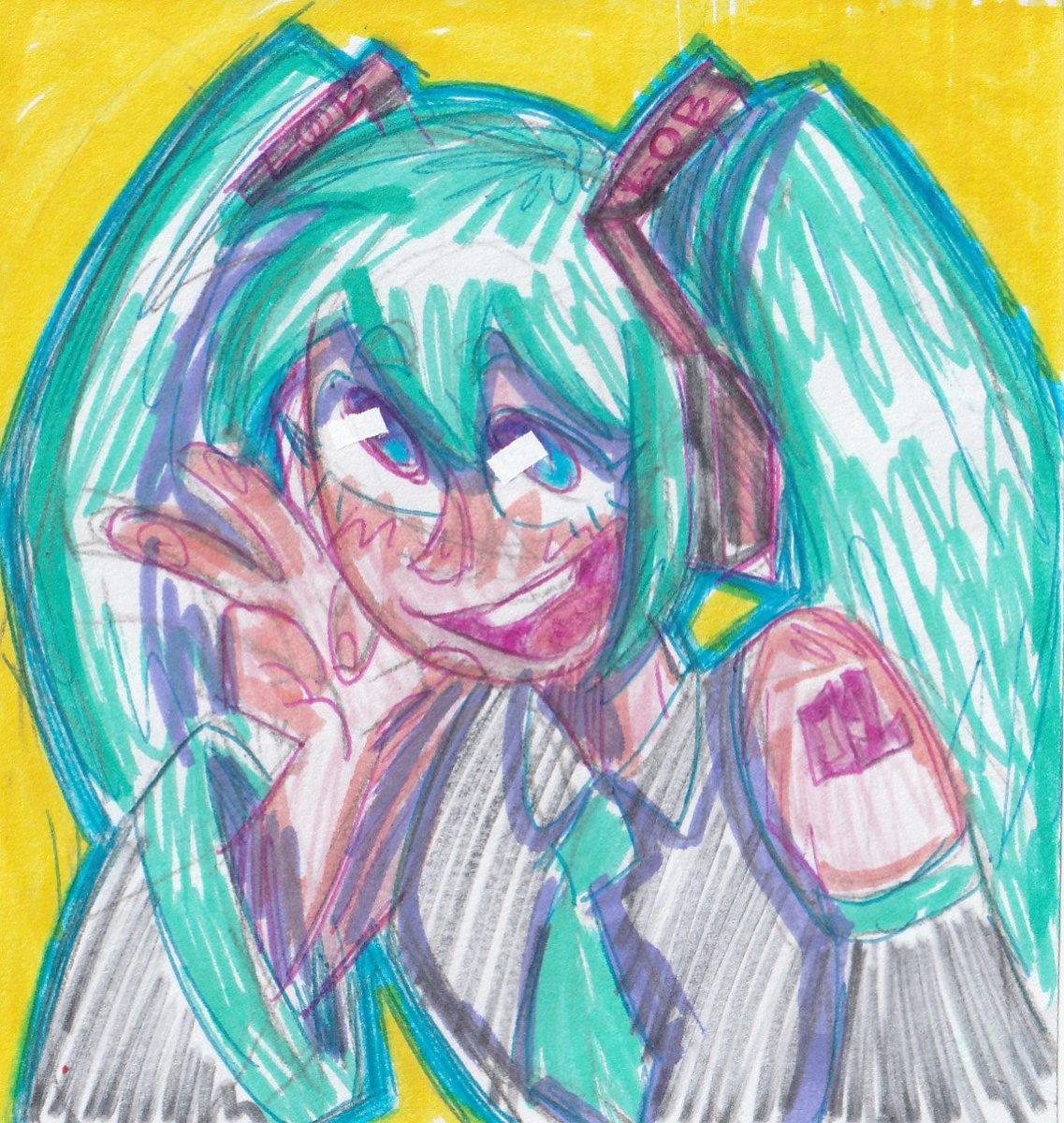 lobakhoyot's tweet image. Miku! 💙🎶 
#sketch #doodle #schoolsketch #rabisco #desenho