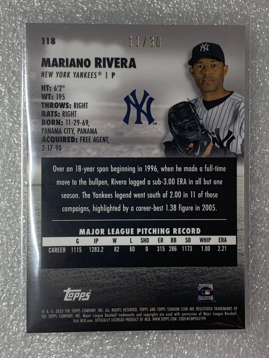 nwengerd21's tweet photo. @Iminsearchof 2024 Topps Stadium Club Chrome
Mariano Rivera White Pearl (I believe that’s the right parallel name)
#’d /30
Has some scratching/marks on the front, so price reflects that.  Tried to show in picture the best I could.
$40 shipped BMWT https://t.co/5RmRlnrJ1d