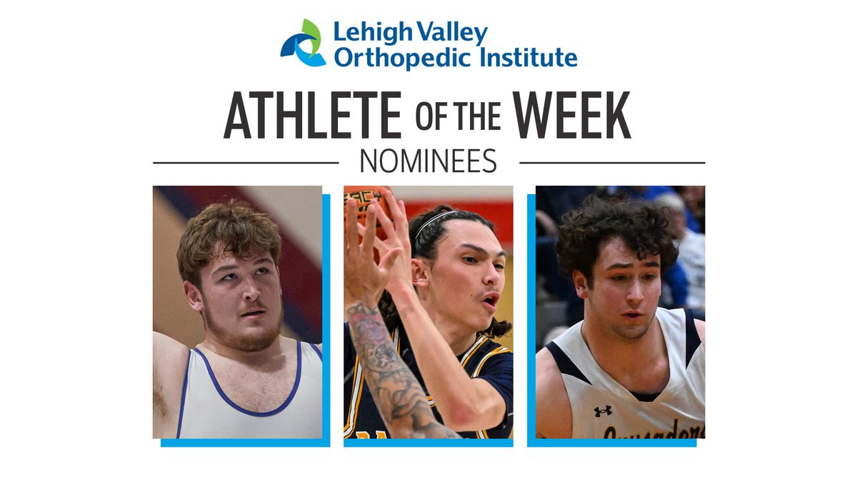 mcall's tweet image. ATHLETE OF THE WEEK
Time to vote for this week's boys nominees! #LVHNaotw #lvvarsity
➡️ @SeanKinney_78 @NazWrestling @NAHSBlueEagles
➡️ @rylanmuniz1 @EEACSBasketball @ExecutiveEduca3
➡️ @dainnvassallo1 @ND_CRUSADERS bball

@LVHN @LVHNSports
mcall.com/2024/02/26/ath…