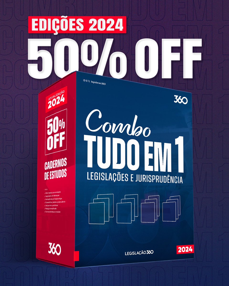 legislacao360's tweet photo. COMBO TUDO EM 1

Oferta especial com 50% de desconto! 🔥🚀 Todos os materiais por R$ 530!!

https://t.co/ZfpVw0OkDN https://t.co/ruGmCHGdt5