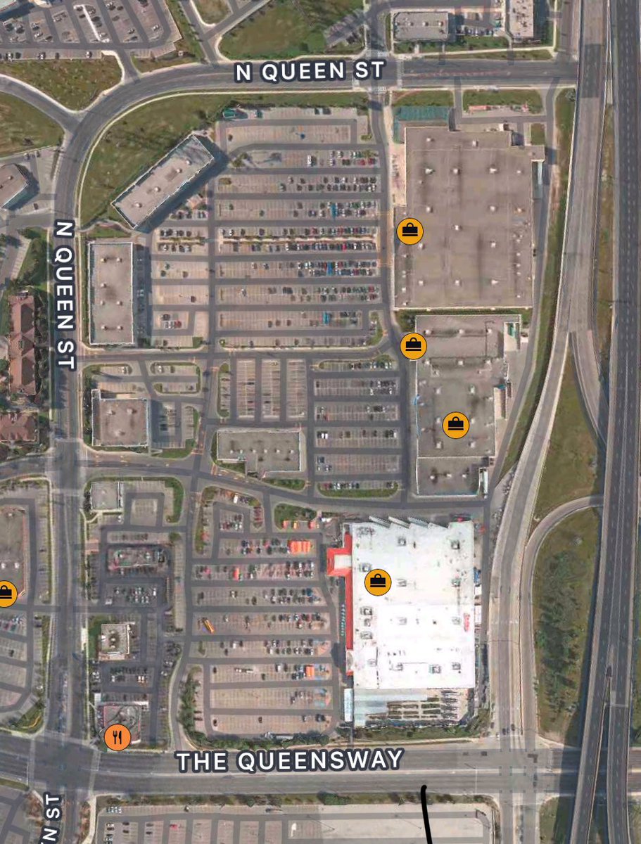 HowSenChong's tweet photo. I think the modern urbanism movement has benefitted greatly from online satellite maps.

It makes it very easy to verify hard-to-believe claims that yes, parking lots do often take up more land than the buildings they’re servicing. https://t.co/49lADkg6kc